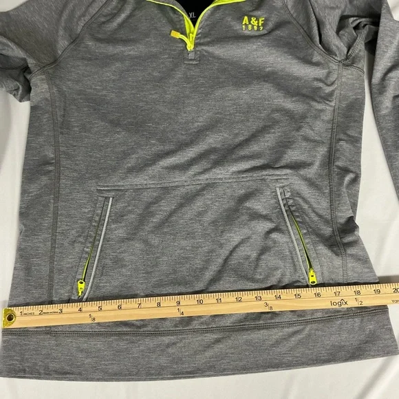 Abercrombie & Fitch Heather Gray Jacket with Neon Yellow Details - Picture 8 of 13